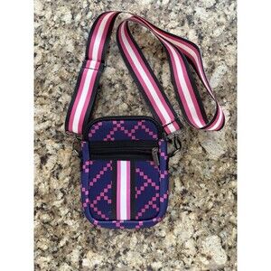 Top It Off - Carla Street Neoprene Everyday Crossbody Bag - Blue/White/Pink